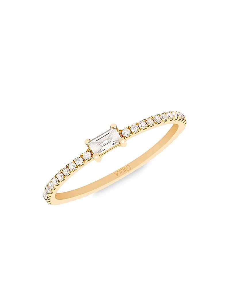 Mix & Match 18K Yellow Gold & Diamond Baguette Ring
