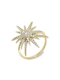 Soleil 18K Yellow Gold & Diamond Starburst Ring