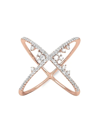 Fairytale 18K Gold & TCW Diamond Crisscross Ring