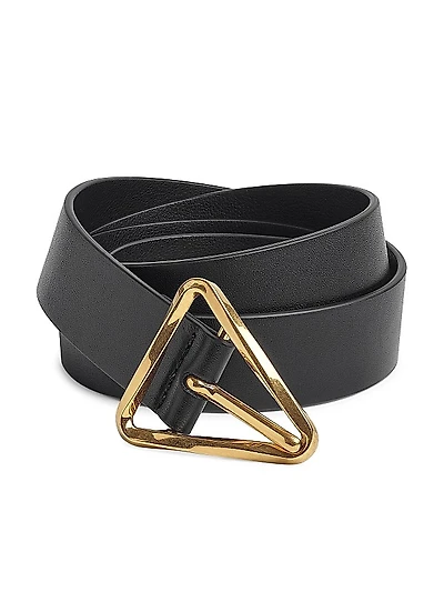 Triangle Buckle Leather Belt