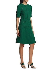 Metallic Striped Tweed Sheath Dress