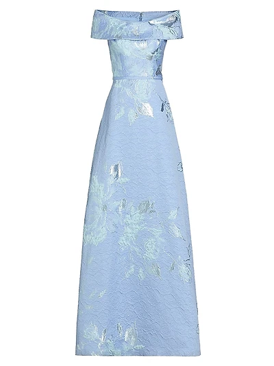 Floral Off-The-Shoulder Gown