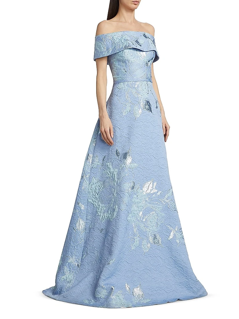 Floral Off-The-Shoulder Gown