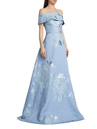 Floral Off-The-Shoulder Gown