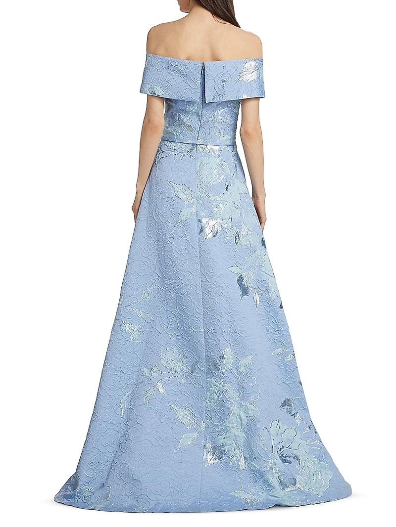 Floral Off-The-Shoulder Gown