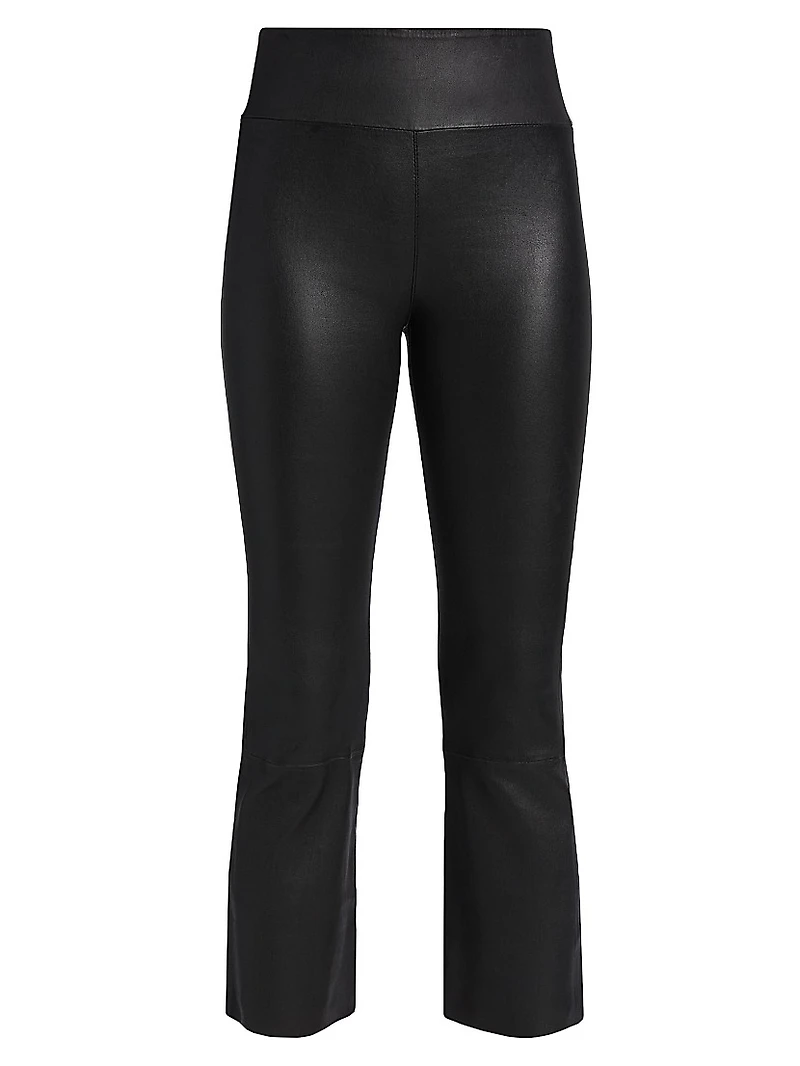 Leather Crop Flare Leggings