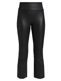 Leather Crop Flare Leggings