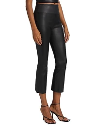 Leather Crop Flare Leggings