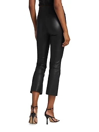 Leather Crop Flare Leggings