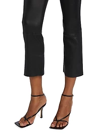 Leather Crop Flare Leggings