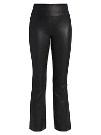 Leather Flare Ankle Leggings