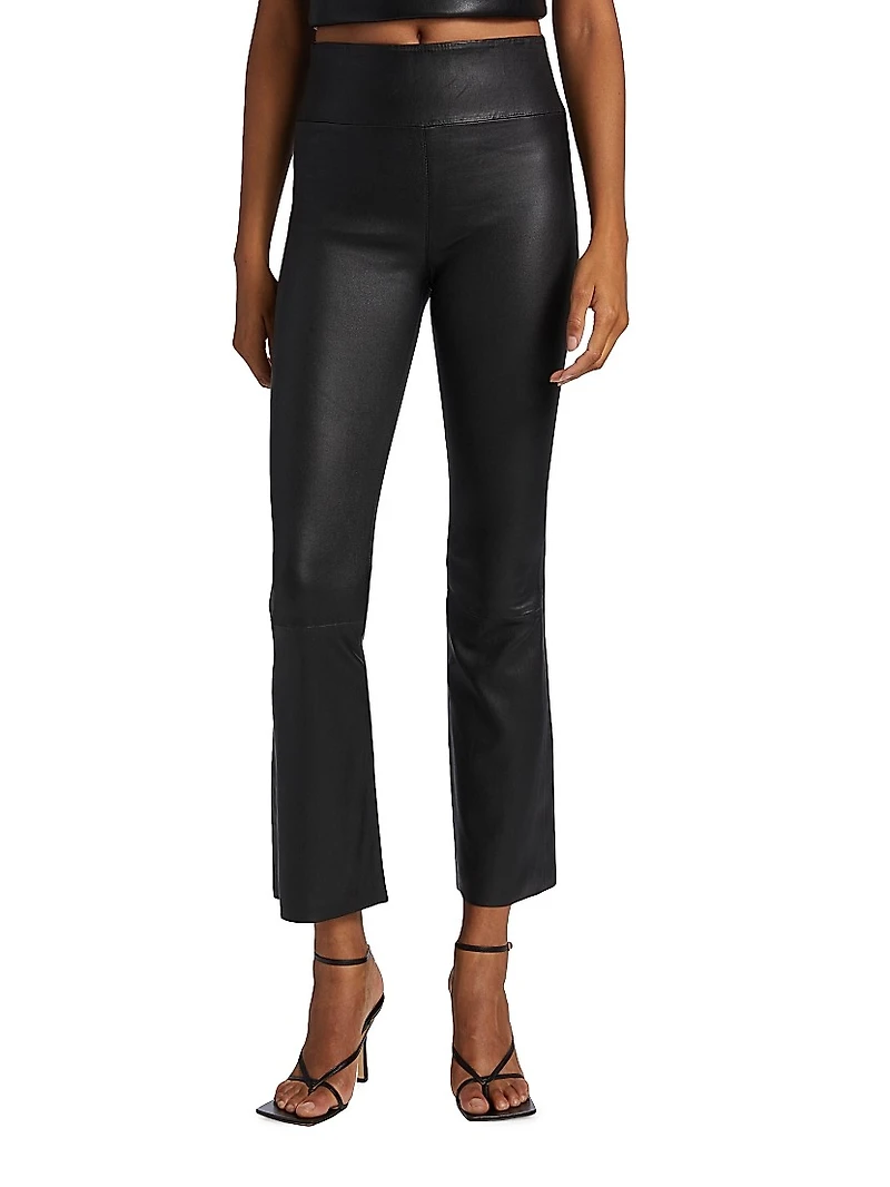 Leather Flare Ankle Leggings