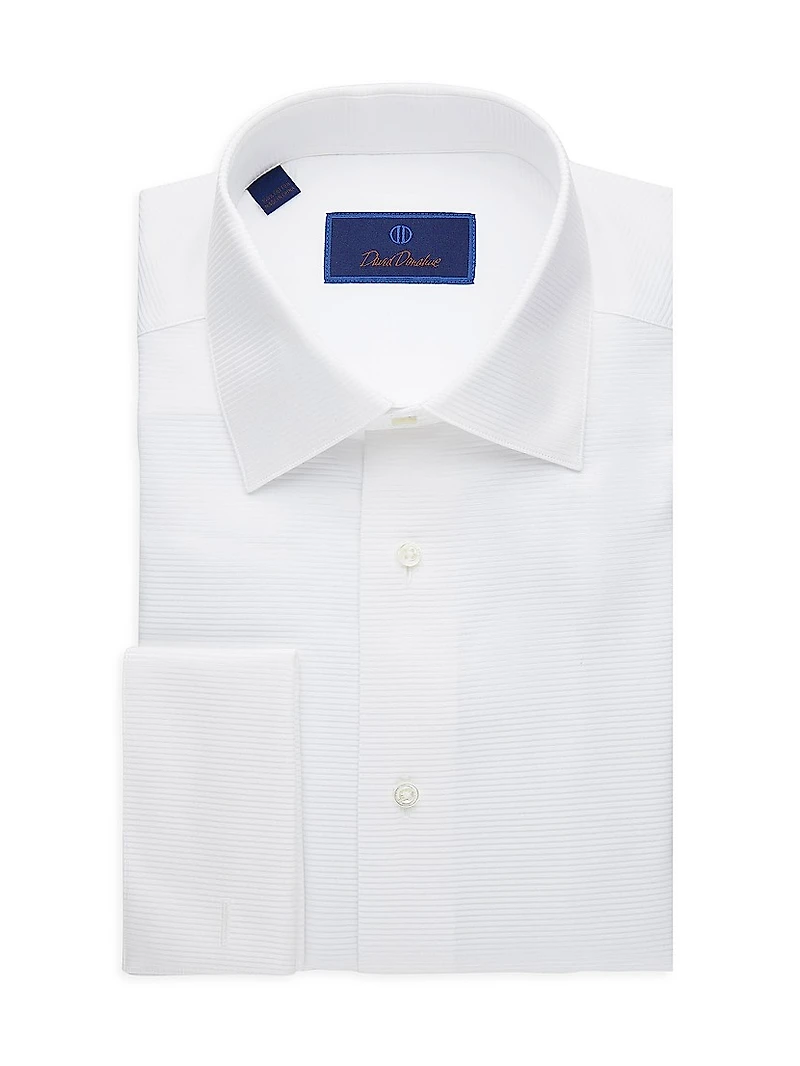 Regular-Fit Horizontal Rib Formal Shirt