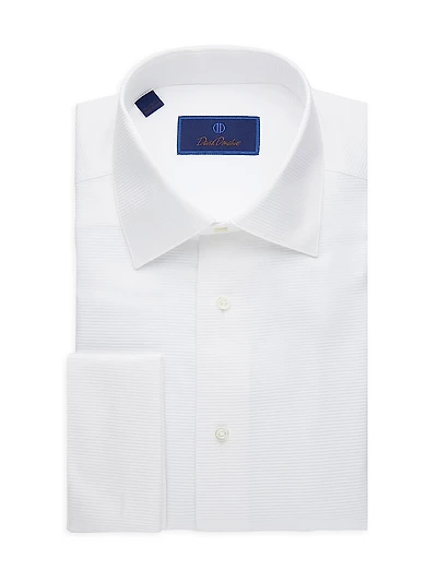 Regular-Fit Horizontal Rib Formal Shirt