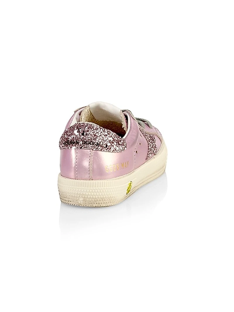 Baby's, Little Girl's & Girl's May Glitter Leather Low-Top Sneakers