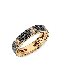 Love In Verona 18K Rose Gold, Black & White Diamond Ring