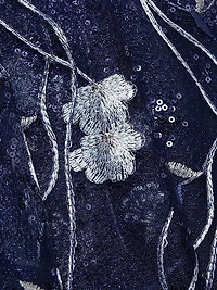 Embroidered Mesh Gown