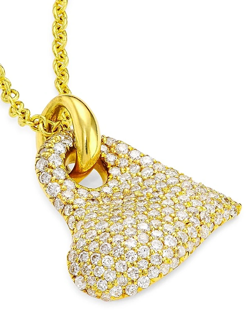 Stardust 18K Gold & Diamond Pavé Heart Necklace