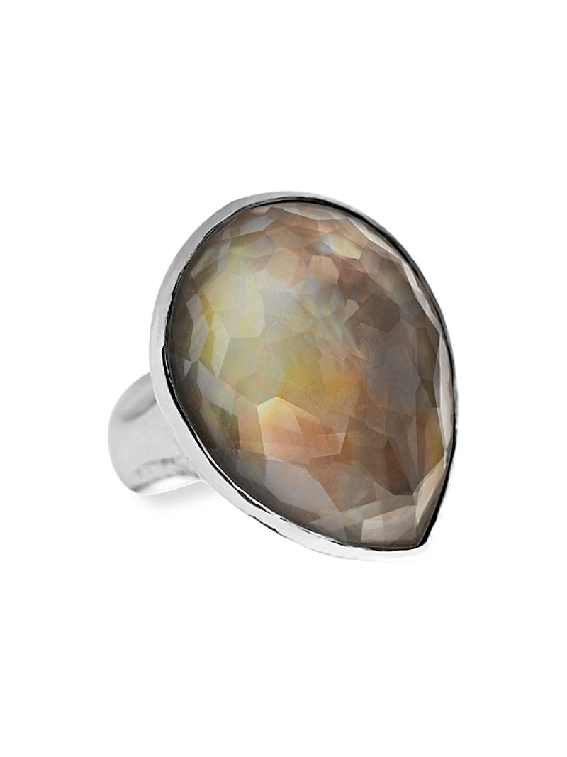 Wonderland Sterling Silver, Rock Crystal & Mother-Of-Pearl Ring