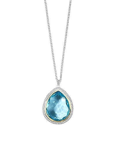 Chimera Sterling Silver, 18K Yellow Gold & Multi-Stone Large Pendant Necklace