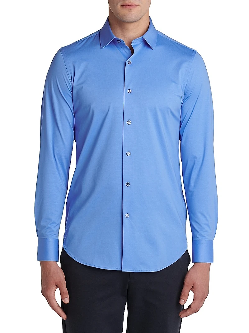 OoohCotton® Marbled Long-Sleeve Comfort Stretch Shirt