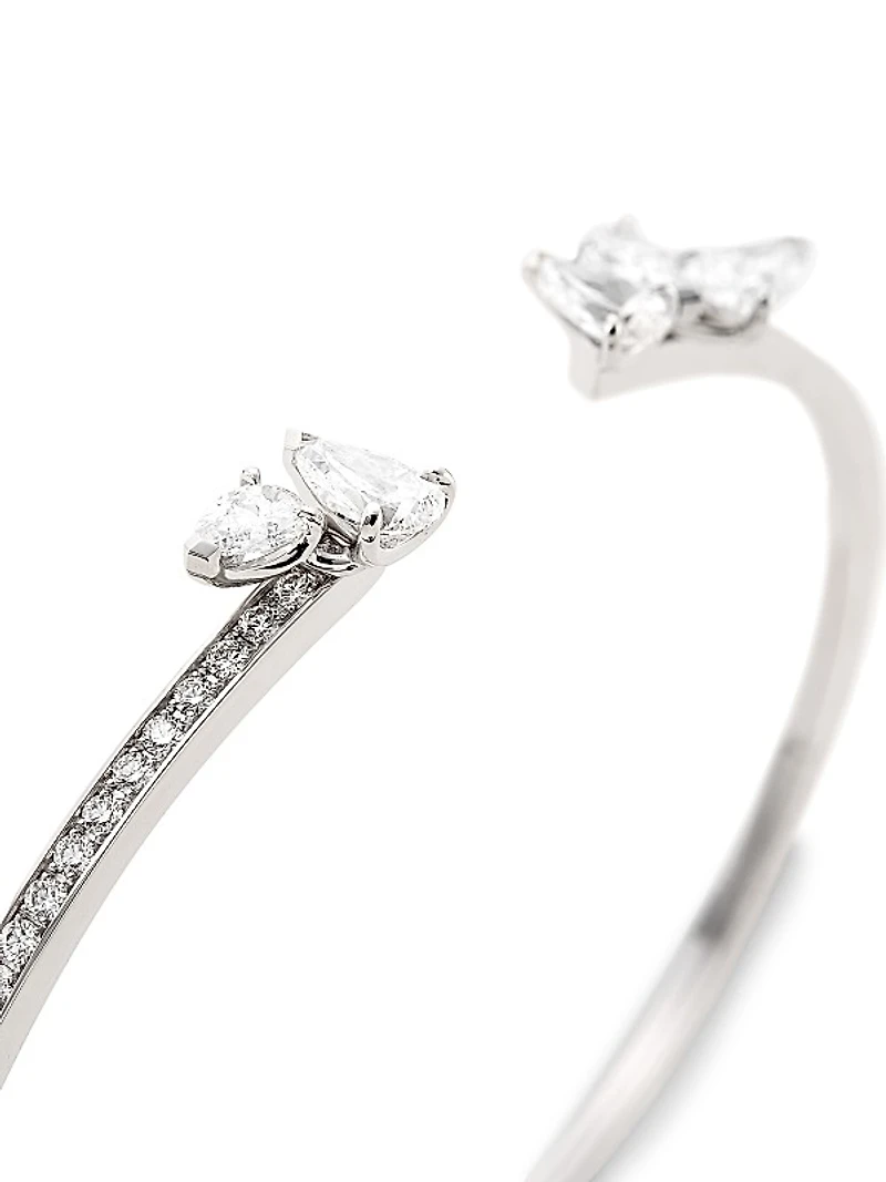 Serti Sur Vide 18K White Gold & Diamond Bangle