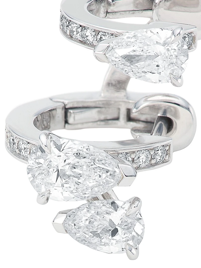 Serti Sur Vide 18K White Gold & 0.70 TCW Diamond Ear Cuff - Left Or Right