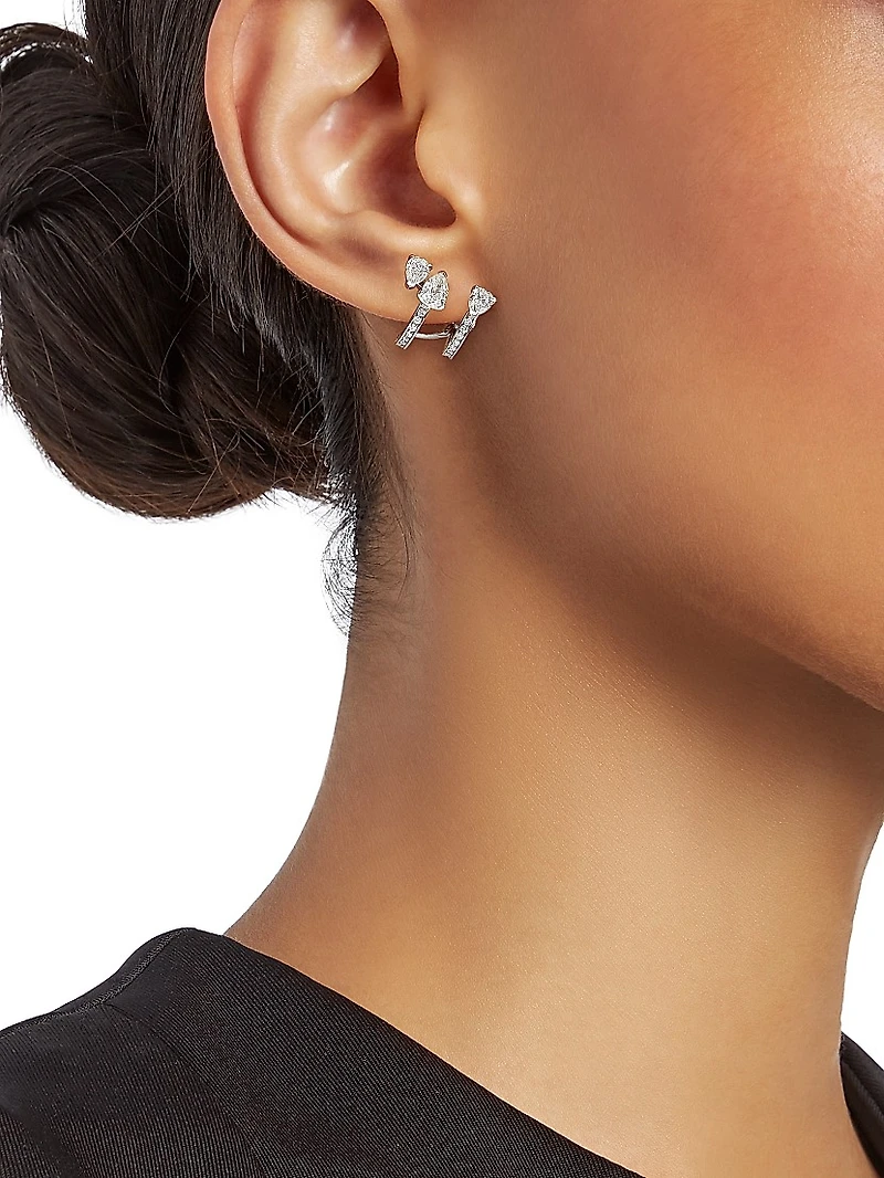 Serti Sur Vide 18K White Gold & 0.70 TCW Diamond Ear Cuff - Left Or Right