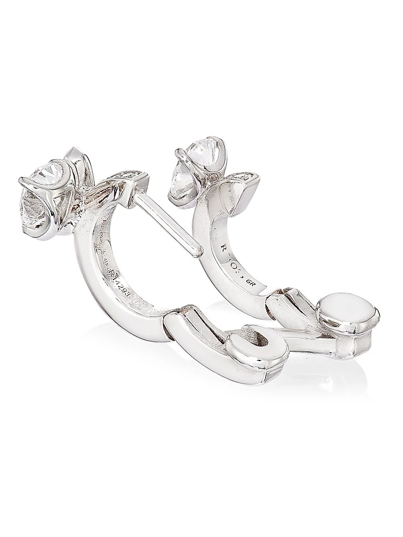 Serti Sur Vide 18K White Gold & 0.70 TCW Diamond Ear Cuff - Left Or Right
