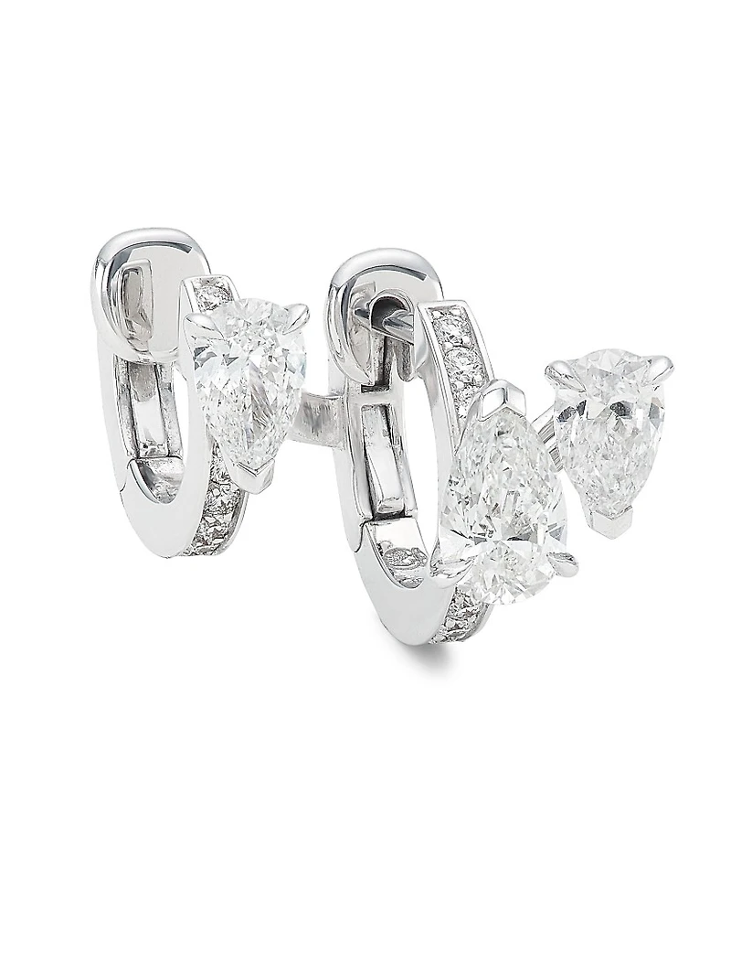 Serti Sur Vide 18K White Gold & 0.70 TCW Diamond Ear Cuff - Left Or Right