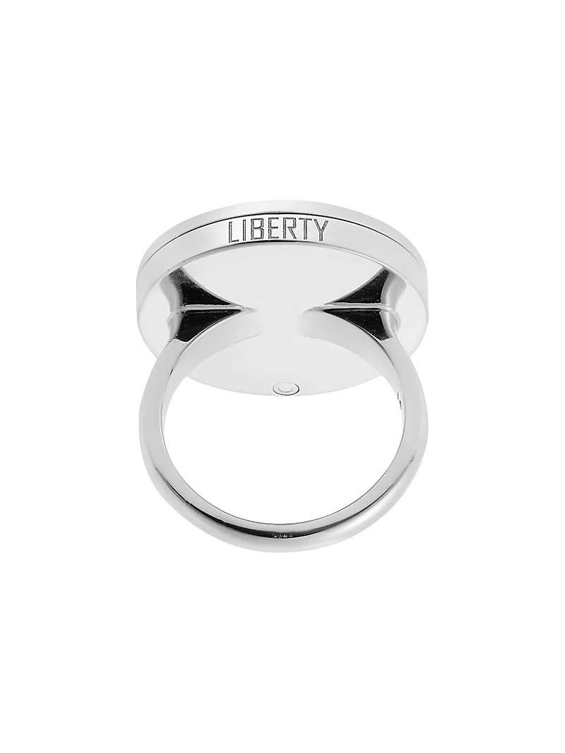 Liberty 18K White Gold, Blue Diamond & Ruby Kastellorizo Ring