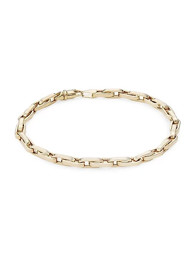 14K Gold Paper Clip Chain Bracelet