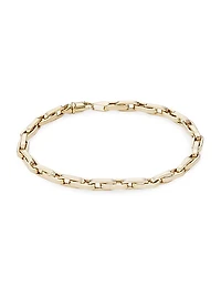 14K Gold Paper Clip Chain Bracelet