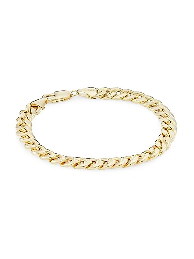 14K Yellow Gold Cuban Chain Bracelet