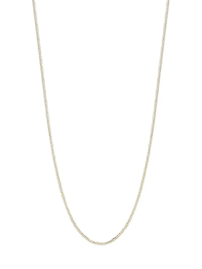 Solid 14K Gold Wheat Chain Necklace