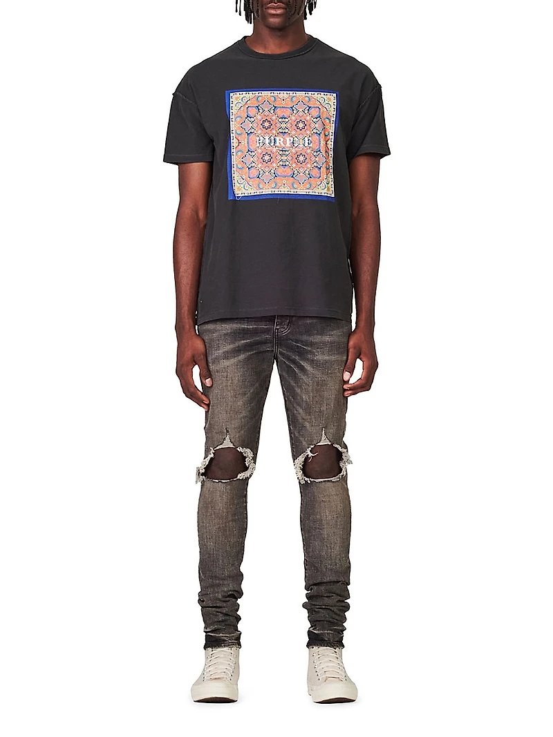 P001 Distressed Stretch Skinny Jeans