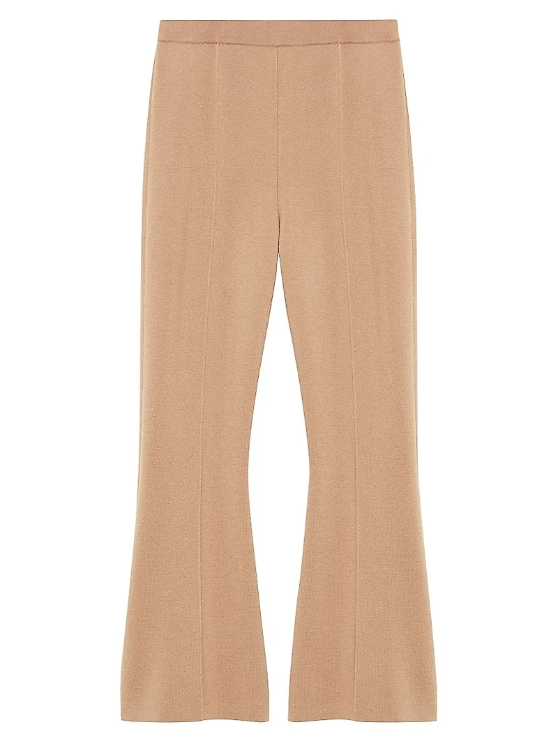 Wool Knit Flared Leg Pants