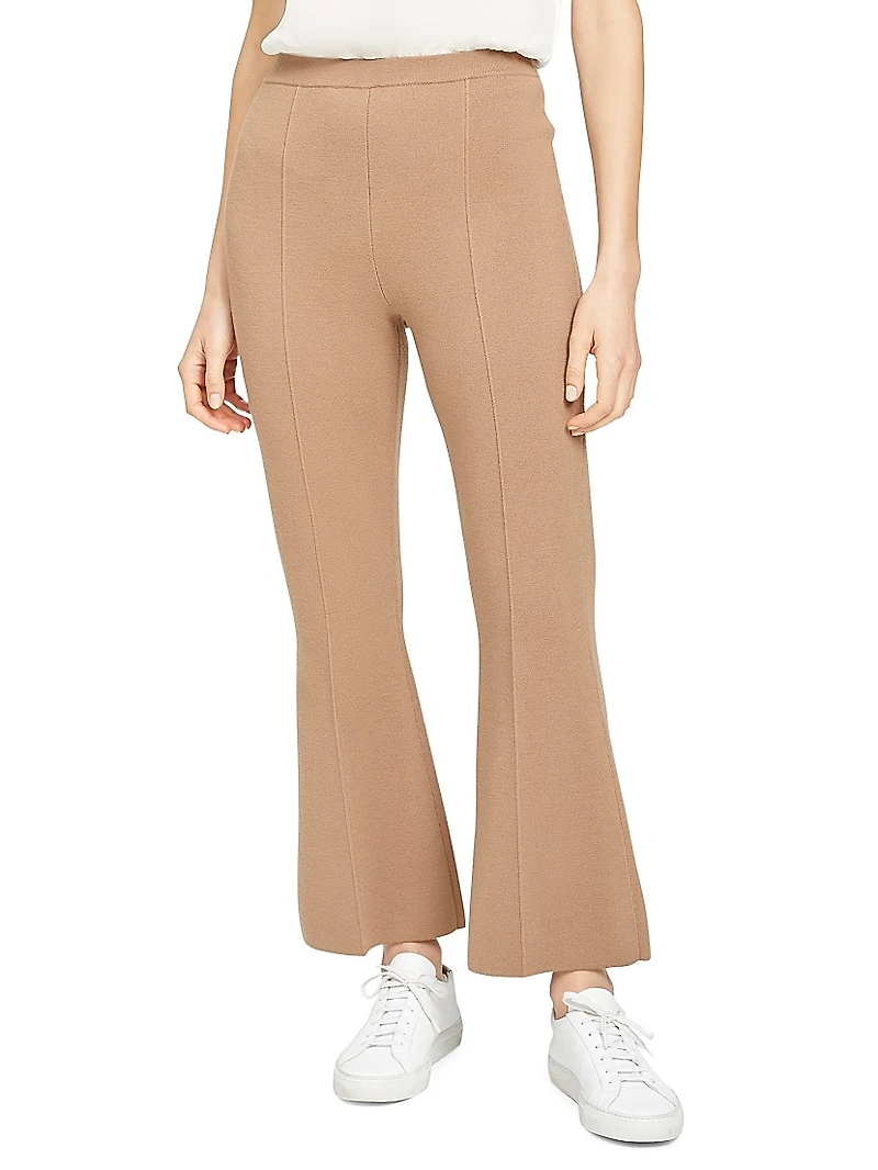 Wool Knit Flared Leg Pants