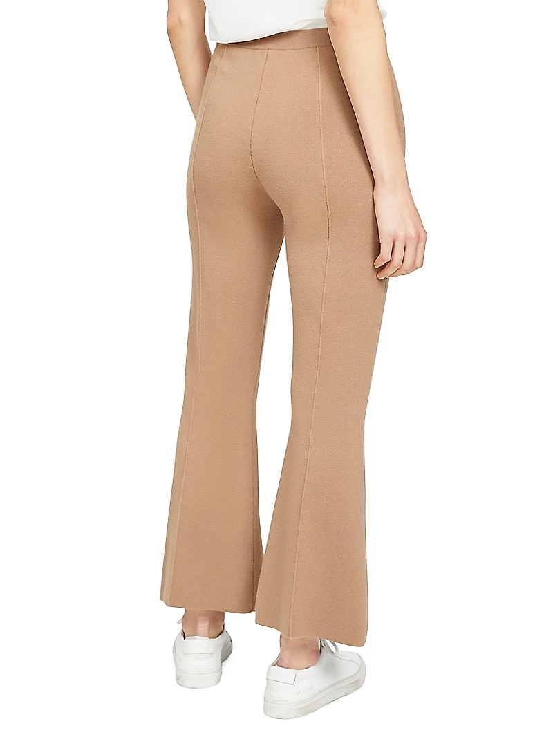 Wool Knit Flared Leg Pants
