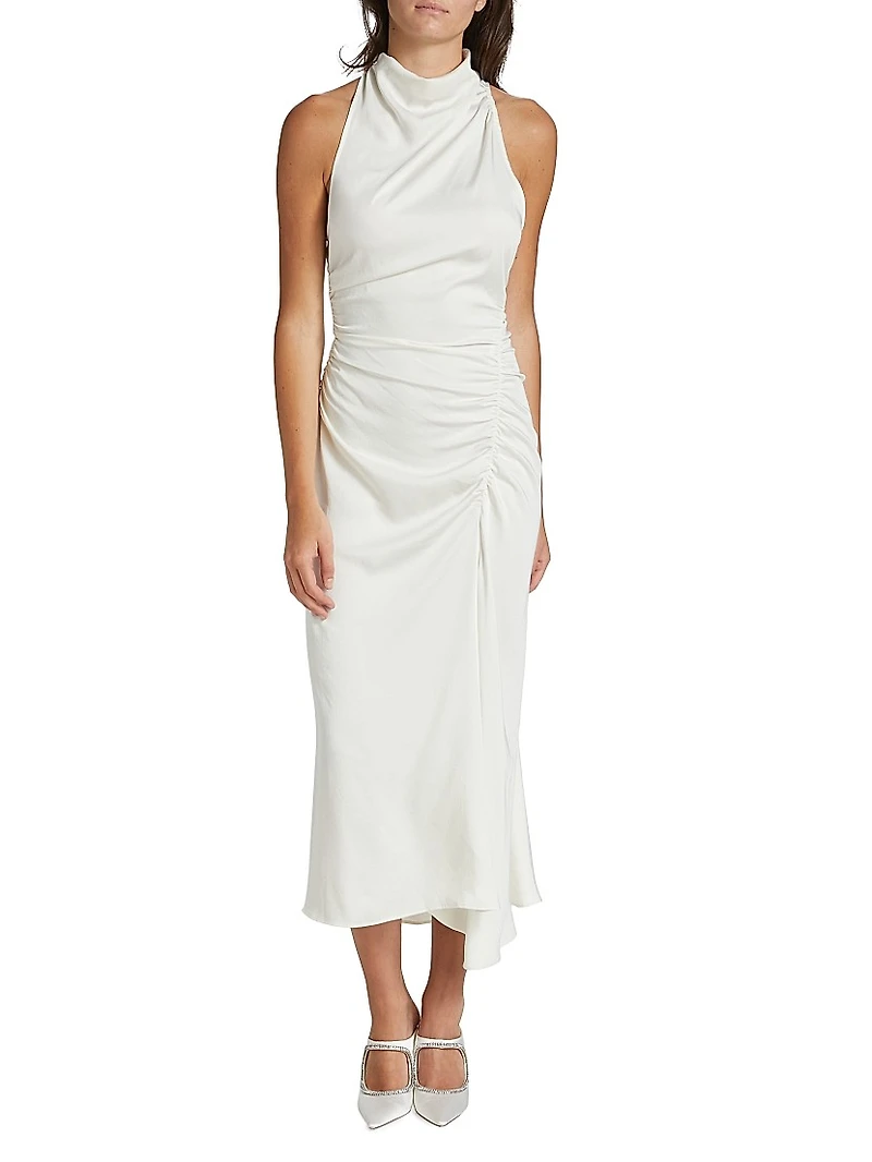 Inez Satin Halter Dress