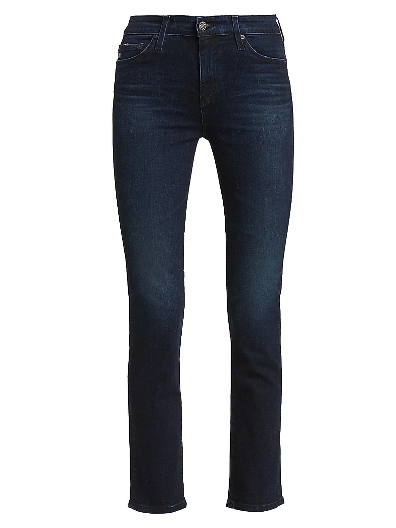 Mari High-Rise Stretch Straight Jeans