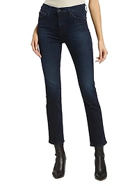 Mari High-Rise Stretch Straight Jeans