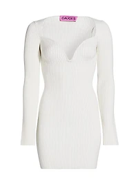 Mija Rib-Knit Wool Minidress