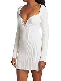 Mija Rib-Knit Wool Minidress