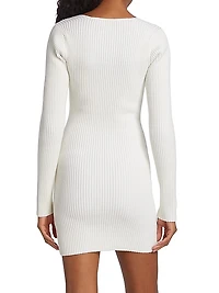 Mija Rib-Knit Wool Minidress
