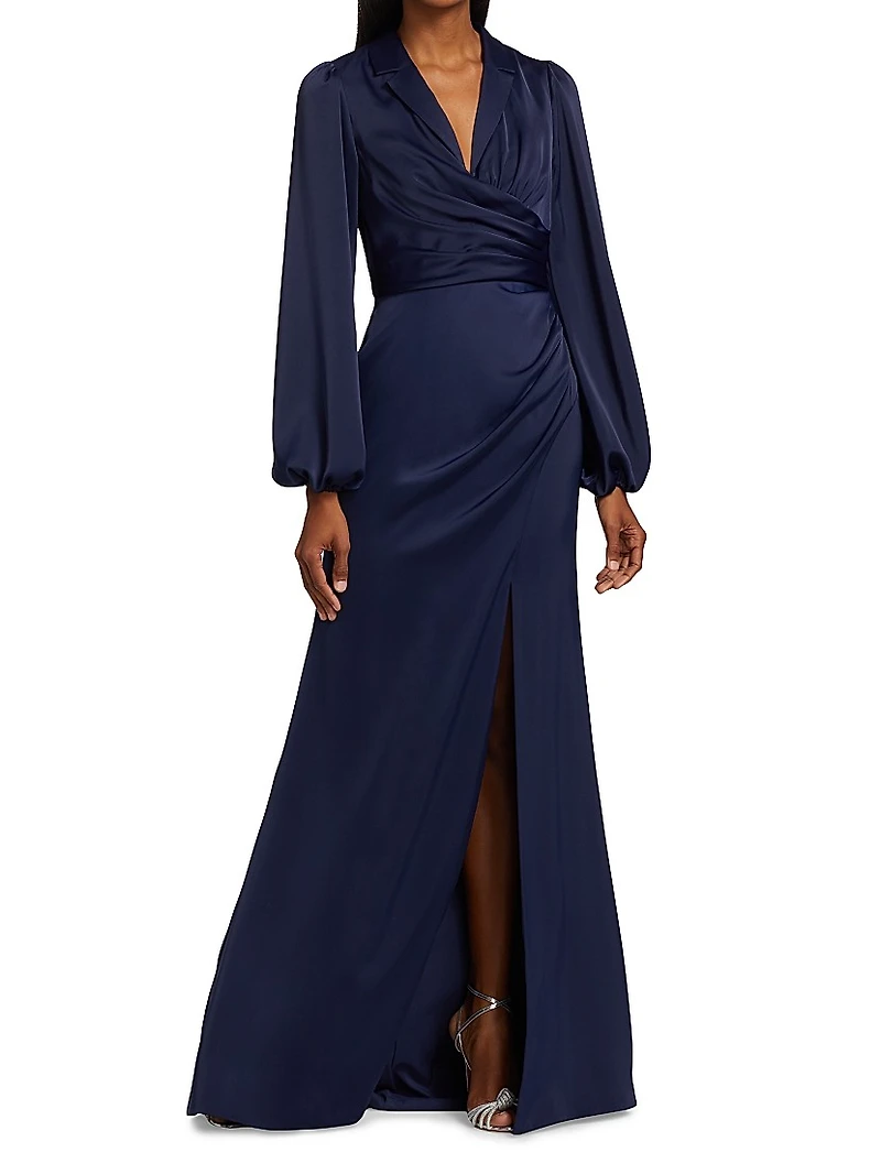 Kali Wrapped Satin Gown