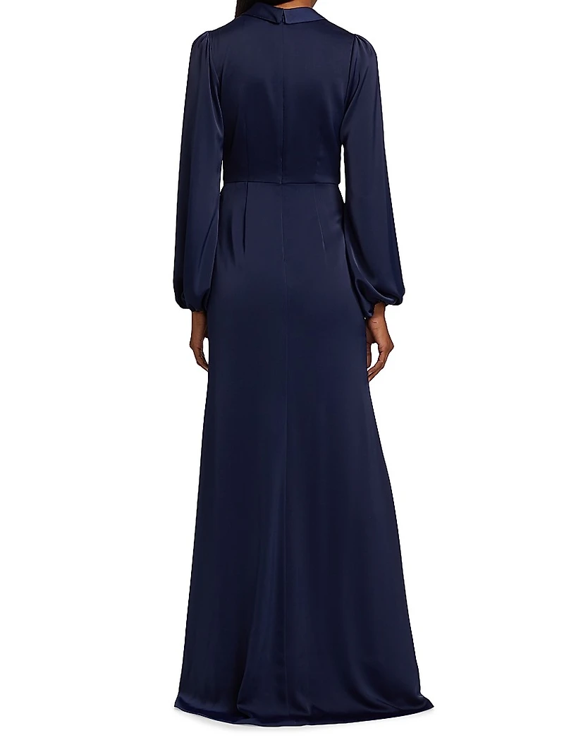 Kali Wrapped Satin Gown