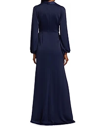 Kali Wrapped Satin Gown