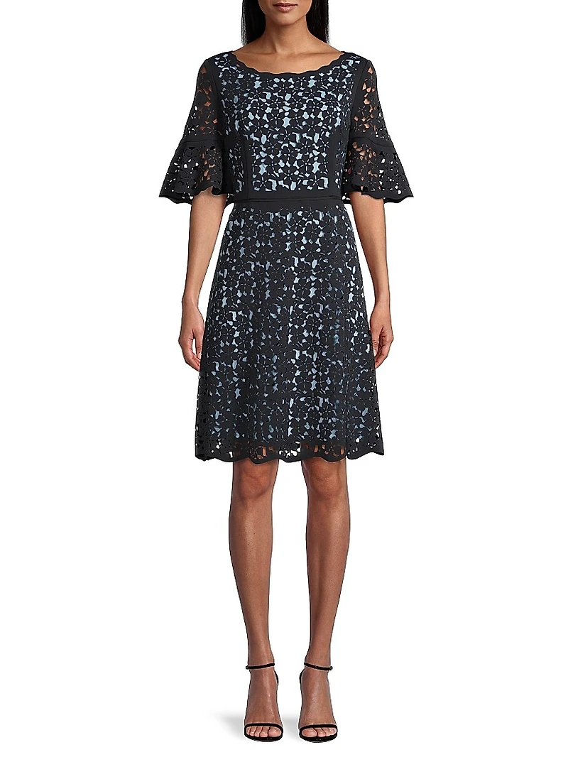 Crepe Fit-&-Flare Dress