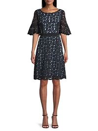 Crepe Fit-&-Flare Dress